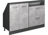 Vicco Set Di Mobili Sottotetto Rion, Set Di 2, Calcestruzzo/Antracite/Antracite