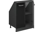 Vicco Mobile Sottotetto Rion, Con 2 Porte, Nero Lucido/Antracite/Antracite
