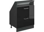 Vicco Mobile Sottotetto Rion, Con 2 Cassetti, Nero Lucido/Antracite/Antracite