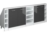 Vicco Set Di Mobili Sottotetto Rion, Set Di 5, Antracite Lucido/Bianco/Bianco