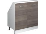 Vicco Mobile Cucina Sottotetto R-Line, 80 Cm Con 2 Porte, Grigio Prezioso/Bianco