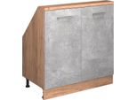 Vicco Mobile Sottotetto Rion, Con 2 Porte, Calcestruzzo/Quercia Dorata/Quercia Dorata