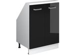 Vicco Mobile Sottotetto Rion, Con 2 Porte, Nero Lucido/Bianco/Bianco