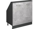 Vicco Mobile Sottotetto Rion, Con 2 Porte, Calcestruzzo/Antracite/Antracite