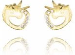 Orecchini Flamenco Mystique In Acciaio Chirurgico Placcato Oro 14K, Eleganti E Di Stile, Dimensioni 8,5 X 1 Cm