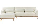 BELIANI Ecksofa Cremeweiß Stoffbezug L-förmig 3-Sitzer Sofa mit Chaiselongue Rechtsseitig Wohnzimmermöbel Modern Wohnzimmer Ausstattung Wohnecke
