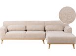 BELIANI Ecksofa Beige Chenille-Stoffbezug L-förmig 3-Sitzer Sofa mit Chaiselongue Linksseitig Wohnzimmermöbel Modern Wohnzimmer Ausstattung Wohnecke