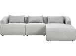 BELIANI Ecksofa Hellgrau Stoffbezug L-förmig 3-Sitzer Sofa mit Chaiselongue Links Wohnzimmermöbel Modern Wohnzimmer Ausstattung Wohnecke Sitzecke