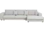 BELIANI Ecksofa Hellgrau Stoff L-förmig 4-Sitzer Sofa mit Chaiselongue Linksseitig Wohnzimmermöbel Modern Wohnzimmer Ausstattung Wohnecke Sitzecke