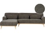 BELIANI Ecksofa Dunkelgrün Stoff Cord L-förmig 3-Sitzer Sofa mit Chaiselongue Rechtsseitig Wohnzimmermöbel Modern Wohnzimmer Ausstattung Wohnecke