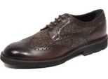 G2348 Scarpa Allacciata Tod's Derby 46A Brown Leather/Fabric Shoe Men