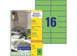 Etichette Universali 105X37Mm Verde 100 Fogli/1600 Etichette Confezione Da 5