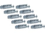Alberts 823436 Bullone Di Bloccaggio, A Manovella, Con Impugnatura Piatta E Anello Collegato, Zincato Blu, Piastra 140 X 52 Mm, Set Da 10