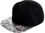 Result Headwear RC087X | 6 Panel Cut Bronx Flat Glitter Peak Snapback Cap - Colore: Nero/Argento - Taglia: Unica