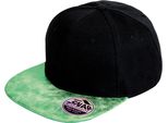 Result Headwear RC087X | 6 Panel Cut Bronx Flat Glitter Peak Snapback Cap - Colore: Nero/Verde - Taglia: Unica