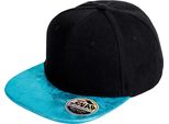 Result Headwear RC087X | 6 Panel Cut Bronx Flat Glitter Peak Snapback Cap - Colore: Nero/Turchese - Taglia: Unica