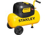 Stanley Compressor DN200/8/24 Compressore D'aria 8 Bar - 24L - 180L/Min - Con Maniglia E Ruote - Senza Olio - Giallo