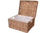 Vivanno Cestino Da Scaffale In Giacinto D'acqua Kira Cube, Intrecciato Naturale - 41X34X29 Cm