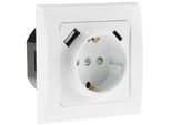 Presa Di Corrente Delphi Con Contatto Di Terra, Bianca 250V~/ 16A, Da Incasso, USB-C / Pd