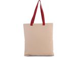 Borsa Shopping Piatta In Tessuto Kimood Con Manico Colorato A Contrasto