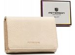 Peterson | Classic, Portafoglio Ecologico Da Donna, In Pelle Ecologica, Beige, 13X9 Cm