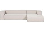BELIANI Ecksofa Beige Stoff L-förmig 3-Sitzer Sofa mit Chaiselongue Linksseitig Wohnzimmermöbel Modern Wohnzimmer Ausstattung Wohnecke Sitzecke