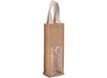 Kimood Borsa Portabottiglie In Iuta Per Vino E Champagne, Misura:U, Colore:Naturale/Oro