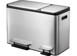 Eko - Cestino A Pedale Ecocasa Recycler 24+12 Litri - Plastica Acciaio Inox - Acciaio Inox Opaco