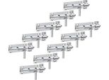 Alberts 842260 Scrocco, Con Maniglia Rotonda E Anello Fisso, Zincato, Passivato A Film Spesso, Piastra 80 X 36 Mm, Bullone Ø 10 Mm, Lunghezza Totale 110 Mm, Set Da 10