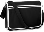 Bagbase BG71 | Borsa A Tracolla Retro Messenger | 40 X 30 X 10 Cm - Colore: Bianco/Nero - Dimensioni: 40 X 30 X 10 Cm