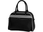 Bagbase BG75 | Borsa Da Bowling Retrò | 44 X 31 X 25 Cm - Colore: Nero/Bianco - Dimensioni: 44 X 31 X 25 Cm