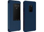 Avizar, Flip Cover Con Finestra Smart View Per Huawei Mate 20, Blu Scuro