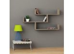 Decortie Tibet Scaffale A Muro Libreria Moderna Grigio Moka 120 X 23 X 66 Cm