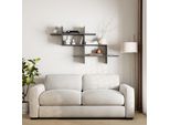 Decortie Halic Scaffale A Parete Libreria Moderna Grigio Antracite, 150 X 22 X 82 Cm