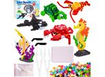 Malplay Iron-On Perline Animali Acquatici Mare 3000 Pezzi Perline 3D Con Piastre Modello Iron Beads Fai Da Te Da 6 Anni