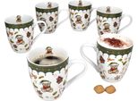 Mambocat Friend Set Di 6 Tazze Da Caffè 480 Ml In Porcellana Tazze Di Natale