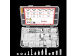 Inf 260 Pezzi Kit Assortimento Viti E Dadi Distanziali Esagonali In Nylon Bianco M3
