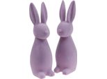 Coniglietto Decorativo Di Pasqua Lilla Viola Floccato 29,5 Cm Set Di 2 Pasqua