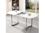 Tavolo Da Pranzo Flieks Tavolo Da Cucina Allungabile, Tavolo Da Lavoro Rettangolare, Tavolo Da Pranzo Classico Con Gambe In Metallo Argentato, 140/180X80X75,5