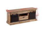 Mobile Tv A 2 Ante Scorrevoli In Legno Massiccio Di Mango 110X30X45 Cm