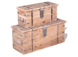 Set Di Cassettiere A Due Pezzi In Legno Di Acacia