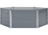 Vidaxl Letto Rialzato 129 X 129 X 46 Cm Acciaio Zincato Grigio
