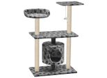 Vidaxl Tiragraffi Per Gatti In Sisal 95 Cm Grigio Con Impronta Di Zampa