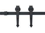 Vidaxl Set Di Ferramenta Per Porte Scorrevoli 183 Cm Acciaio Nero