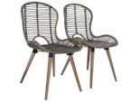 Vidaxl Sedie Da Pranzo 4 Pz. Marrone Rattan Naturale