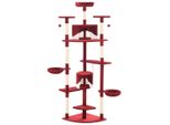 Vidaxl Tiragraffi Per Gatti Con Tiragraffi In Sisal 203 Cm Rosso E Bianco