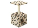 Vidaxl Tiragraffi Per Gatti In Sisal 55 Cm Beige Stampa Zampa