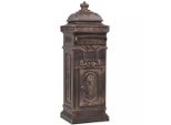 Vidaxl Cassetta Delle Lettere A Colonna In Alluminio Stile Vintage In Acciaio Inox Bronzo