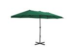 Vidaxl Ombrellone Con Asta In Alluminio 460X270 Cm Verde