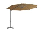 Vidaxl Ombrellone Semaforo Con Palo In Acciaio 300 Cm Taupe